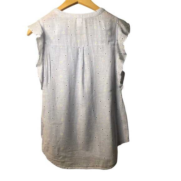 OLD NAVY- WOMEN'S BLUE LIGHT WEIGHT V-NECK TOP SIZE SMALL - Picture 2 of 6